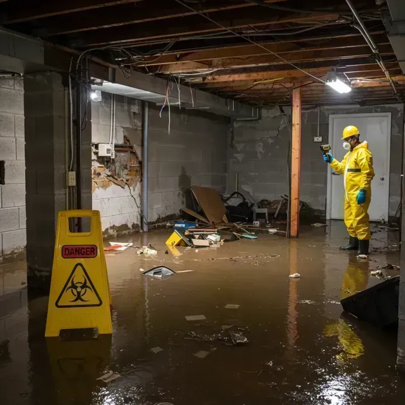 Flooded Basement Electrical Hazard in Montgomery City, MO Property