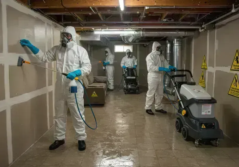 Basement Moisture Removal and Structural Drying process in Montgomery City, MO